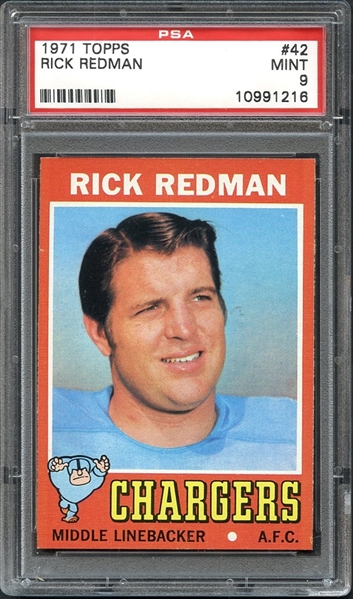 1971 Topps #42 Rick Redman PSA 9 MINT