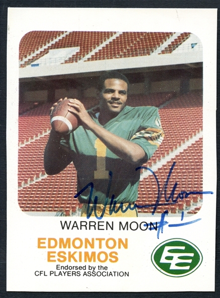 1981 Red Rooster CFL Signed Warren Moon Rookie Card