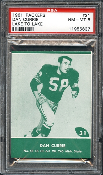 1961 Packers #31 Dan Currie Lake to Lake PSA 8 NM/MT