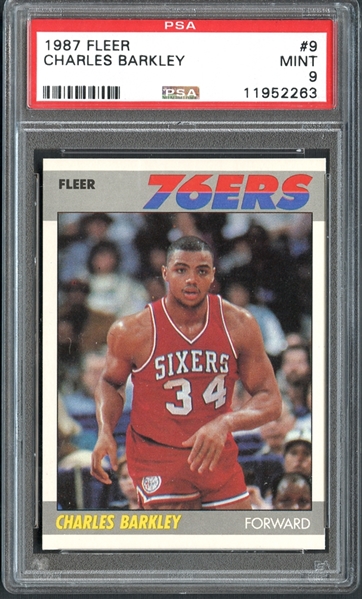 1987 Fleer #9 Charles Barkley PSA 9 MINT