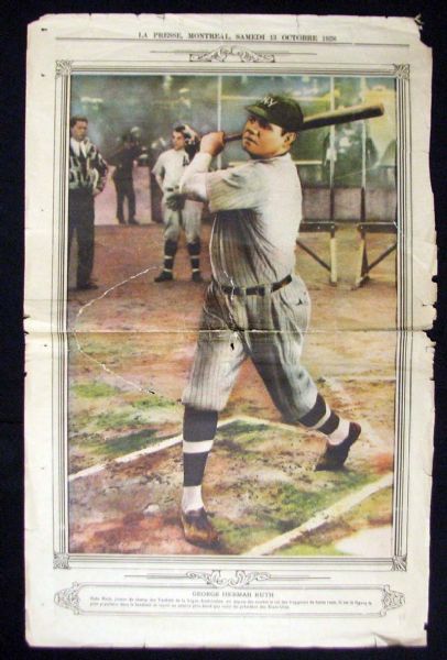 1928 La Presse Photo Babe Ruth