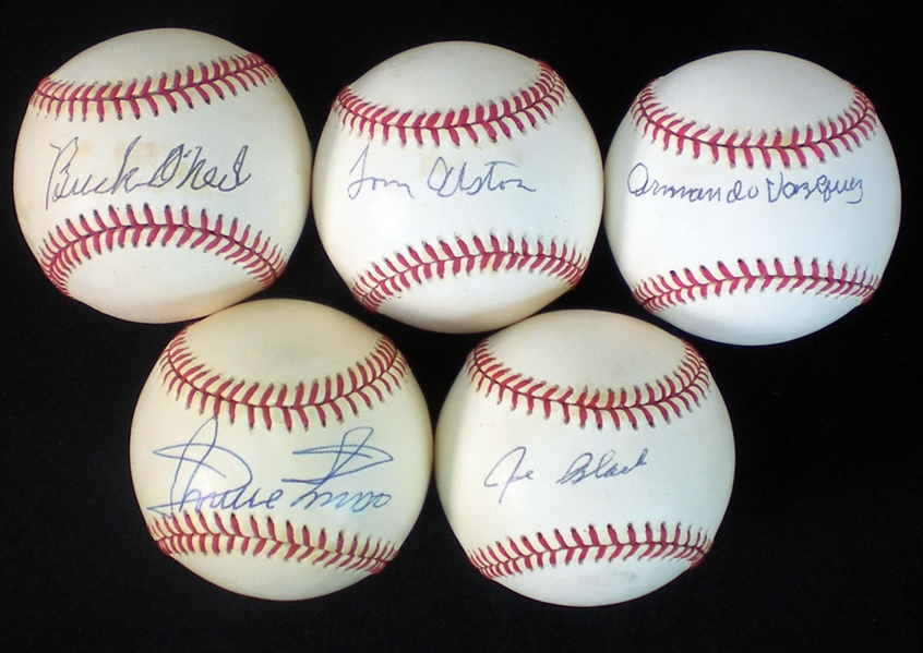 Negro League Single Signed OML, OAL, and ONL Ball Group of (5)