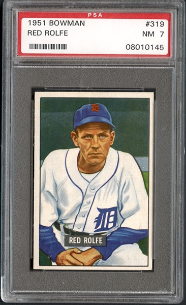 1951 Bowman #319 Red Rolfe PSA 7 NM