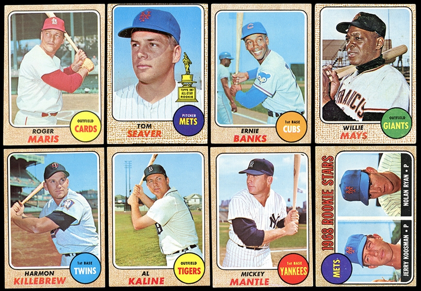 1968 Topps Starter Set (203/598) with Mantle and Ryan RC