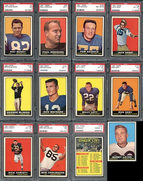 1961 Topps Football Complete Set with PSA Graded