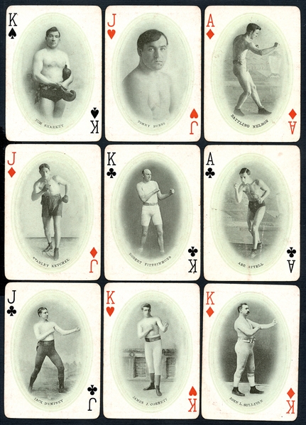 1909 James Jeffries Playing Cards Complete Set (No Joker) with Original Box