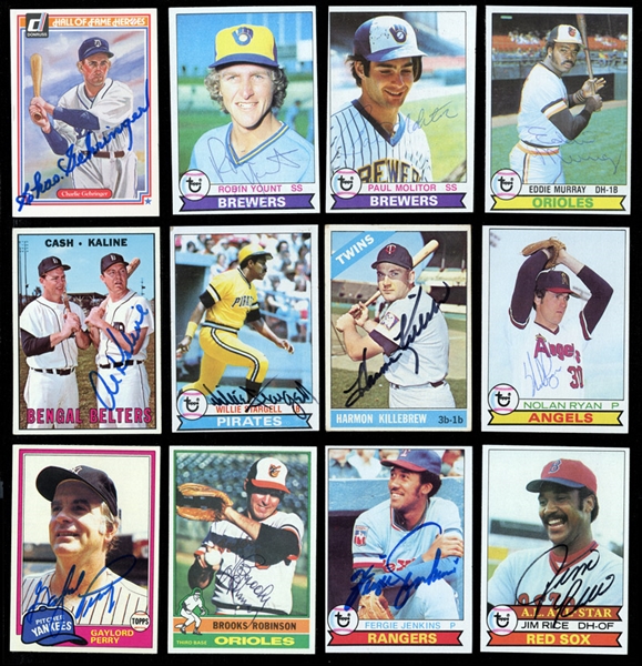 Large Collection of Approximately (625) Autographed Baseball Cards Featuring Many Stars and HOFers