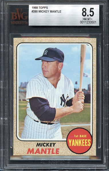 1968 Topps #280 Mickey Mantle BVG 8.5 NM/MT+