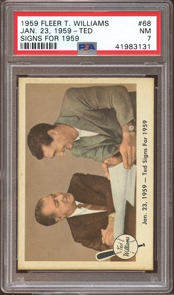 1959 Fleer Ted Williams #68 Ted Signs for 1959 PSA 7 NM