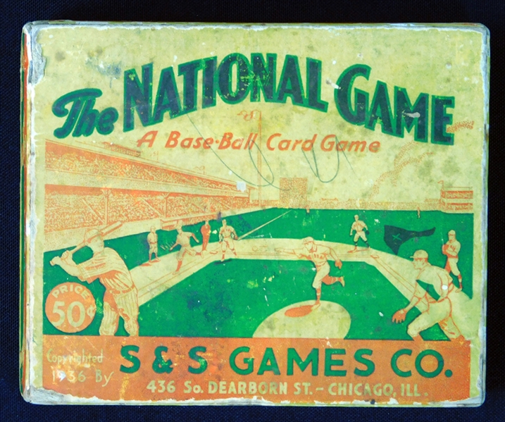 1936 S&S "The National Game" Complete Set (52/52) with Original Box, Board and Rule Card