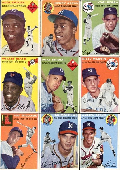 1954 Topps Partial Set (197/250) with Aaron