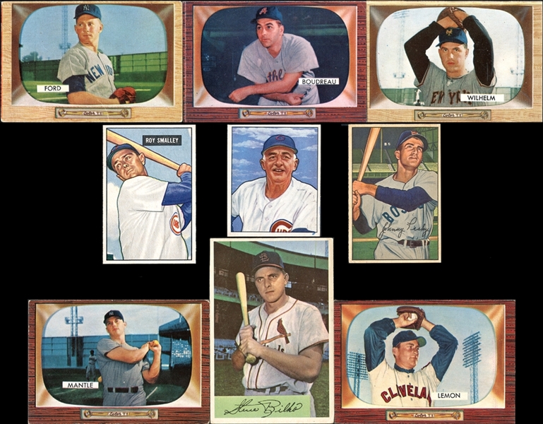 1950-55 Bowman Shoebox Collection Of More Than 400 Cards Including 1955 Bowman Partial Set with Mantle