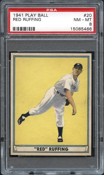 1941 Play Ball #20 Red Ruffing PSA 8 NM-MT