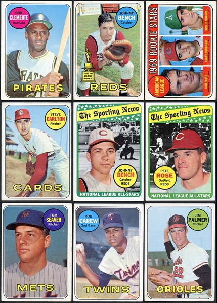 1969 Topps Baseball Partial Set (446/664) With Over 200 Extras