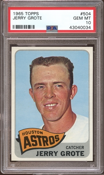 1965 Topps #504 Jerry Grote PSA 10 GEM MINT