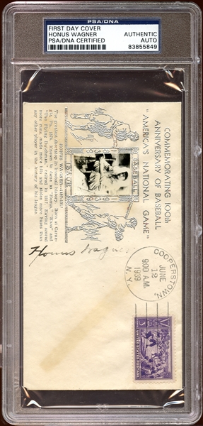 Honus Wagner Signed First Day Cover PSA/DNA AUTHENTIC