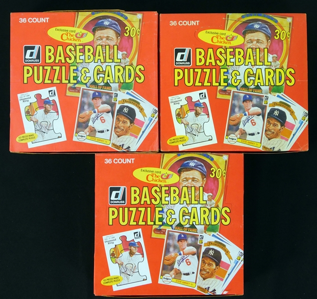 1982 Donruss Baseball Unopened Wax Box Group of (3)