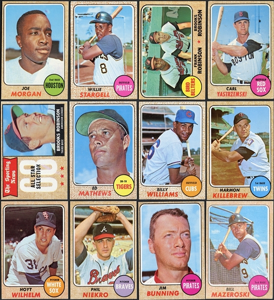 1968 Topps Baseball Partial Set (424/598) With Over 700 Duplicates
