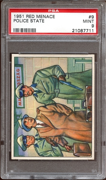 1951 Bowman Red Menace #9 Police State PSA 9 MINT