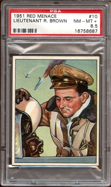 1951 Bowman Red Menace #10 Lieutenant R. Brown PSA 8.5 NM/MT+