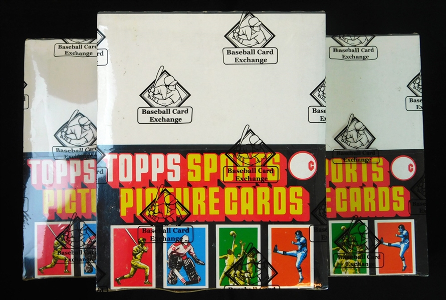Lot of (3) 1982 Topps Football Rack Boxes with Original Case
