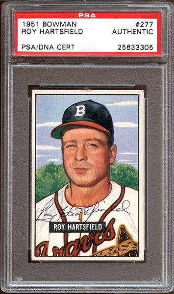 1951 Bowman #277 Roy Hartsfield Autographed PSA/DNA AUTHENTIC
