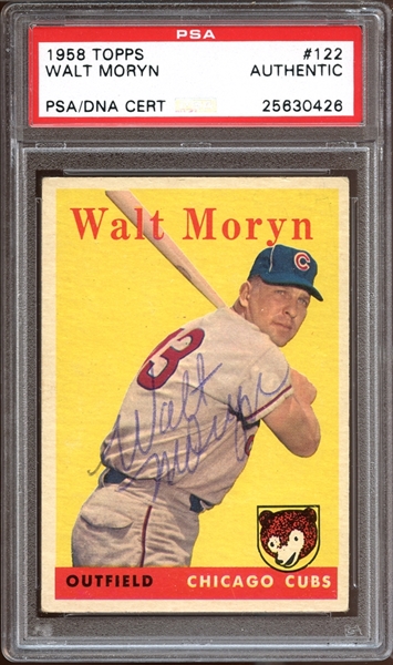 1958 Topps #122 Walt Moryn Autographed PSA/DNA AUTHENTIC