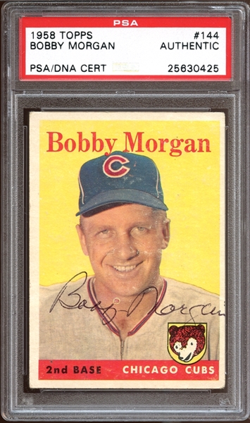 1958 Topps #144 Bobby Morgan Autographed PSA/DNA AUTHENTIC