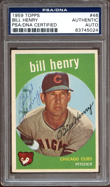 1959 Topps #46 Bill Henry Autographed PSA/DNA AUTHENTIC