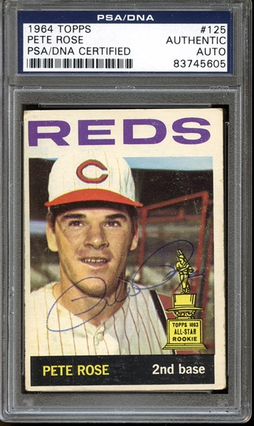 1964 Topps #125 Pete Rose Autographed PSA/DNA AUTHENTIC