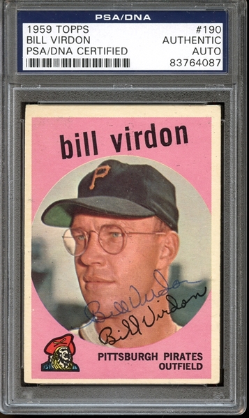 1959 Topps #190 Bill Virdon Autographed PSA/DNA AUTHENTIC