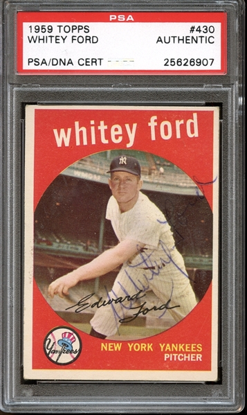 1959 Topps #430 Whitey Ford Autographed PSA/DNA AUTHENTIC
