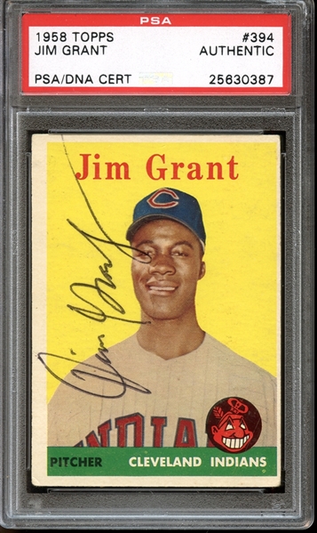 1958 Topps #394 Jim Grant Autographed PSA/DNA AUTHENTIC