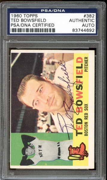 1960 Topps #382 Ted Bowsfield Autographed PSA/DNA AUTHENTIC