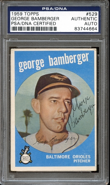 1959 Topps #529 George Bamberger Autographed PSA/DNA AUTHENTIC
