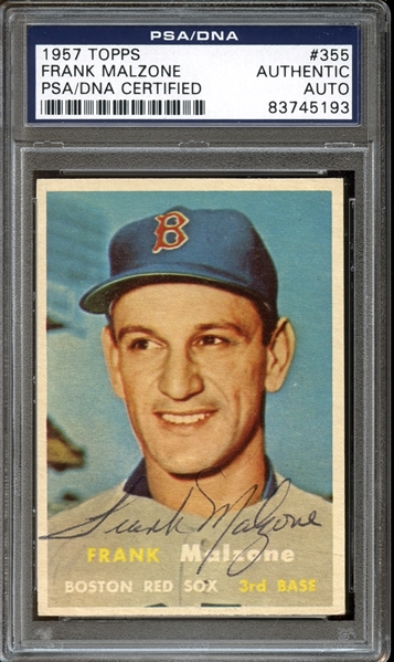 1957 Topps #355 Frank Malzone Autographed PSA/DNA AUTHENTIC