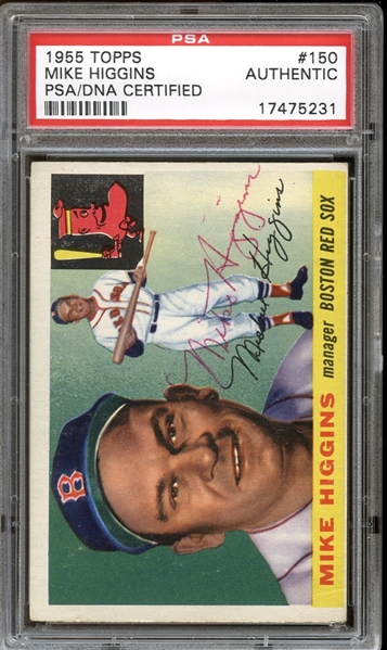 1955 Topps #150 Mike Higgins Autographed PSA/DNA AUTHENTIC