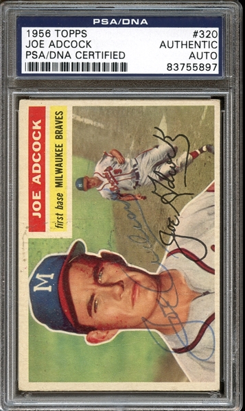 1956 Topps #320 Joe Adcock Autographed PSA/DNA AUTHENTIC
