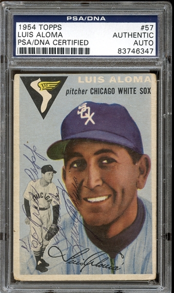 1954 Topps #57 Luis Aloma Autographed PSA/DNA AUTHENTIC
