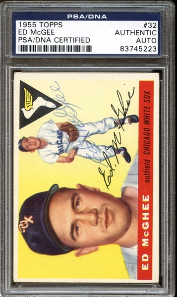 1955 Topps #32 Ed McGhee Autographed PSA/DNA AUTHENTIC