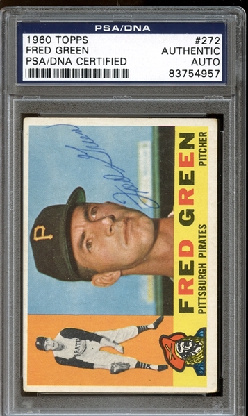 1960 Topps #272 Fred Green Autographed PSA/DNA AUTHENTIC