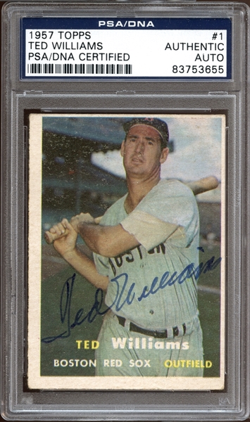 1957 Topps #1 Ted Williams Autographed PSA/DNA AUTHENTIC