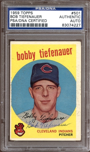 1959 Topps #501 Bob Tiefenauer Autographed PSA/DNA AUTHENTIC