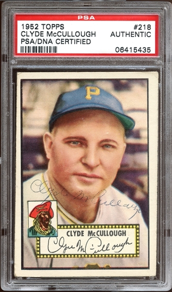 1952 Topps #218 Clyde McCullough Autographed PSA/DNA AUTHENTIC