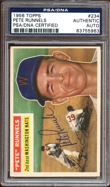 1956 Topps #234 Pete Runnels Autographed PSA/DNA AUTHENTIC