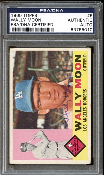 1960 Topps #5 Wally Moon Autographed PSA/DNA AUTHENTIC