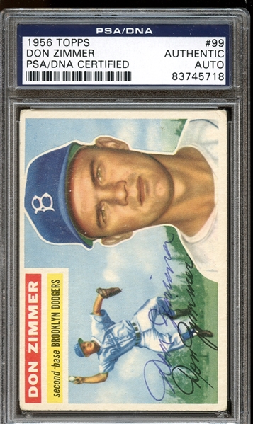 1956 Topps #99 Don Zimmer Autographed PSA/DNA AUTHENTIC