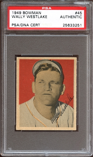 1949 Bowman #45 Wally Westlake Autographed PSA/DNA AUTHENTIC