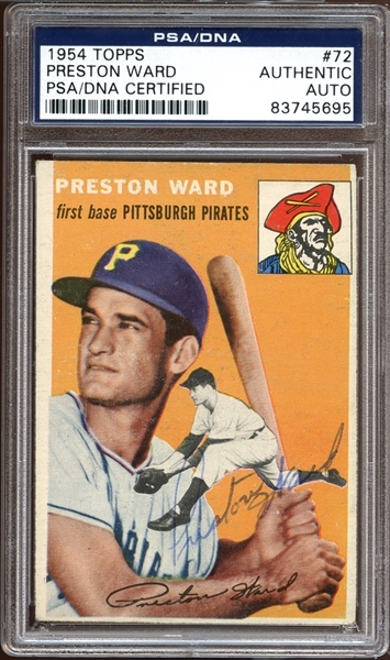 1954 Topps #72 Preston Ward Autographed PSA/DNA AUTHENTIC