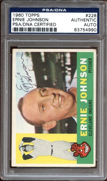 1960 Topps #228 Ernie Johnson Autographed PSA/DNA AUTHENTIC